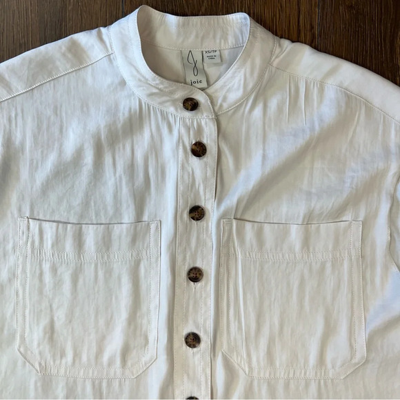 Joie ivory button up blouse SZ XS - Picture 2 of 4